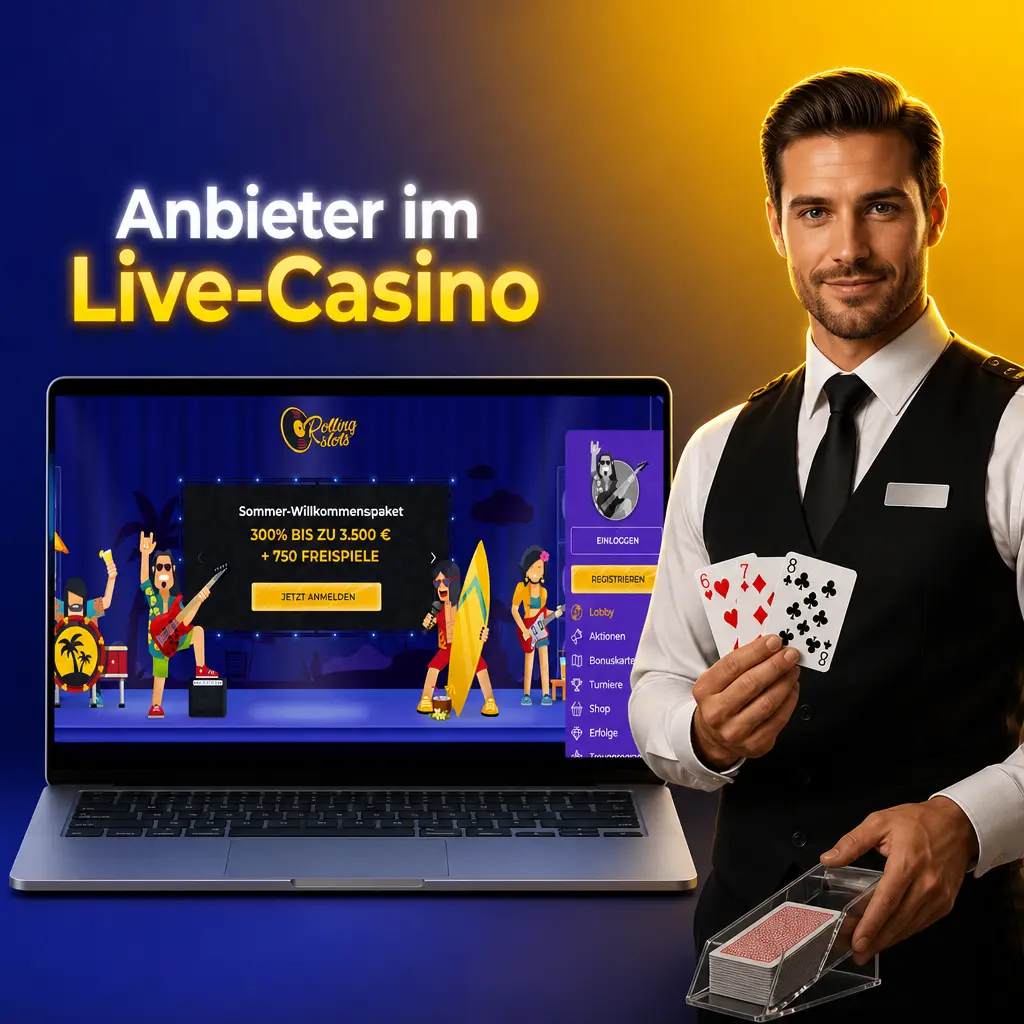 Live-Casino-Anbieter Evolution und Pragmatic Play Live bei Rolling Slots