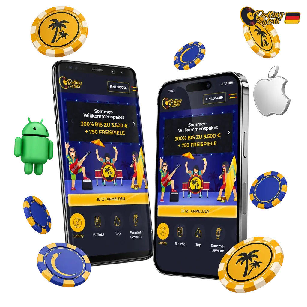 Rolling Slots App für Android und iOS herunterladen