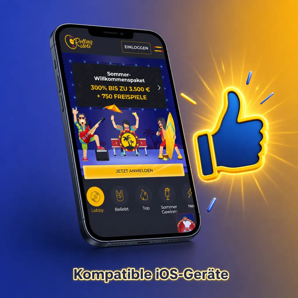 Kompatible iOS-Geräte – Rolling Slots App auf iPhone und iPad
