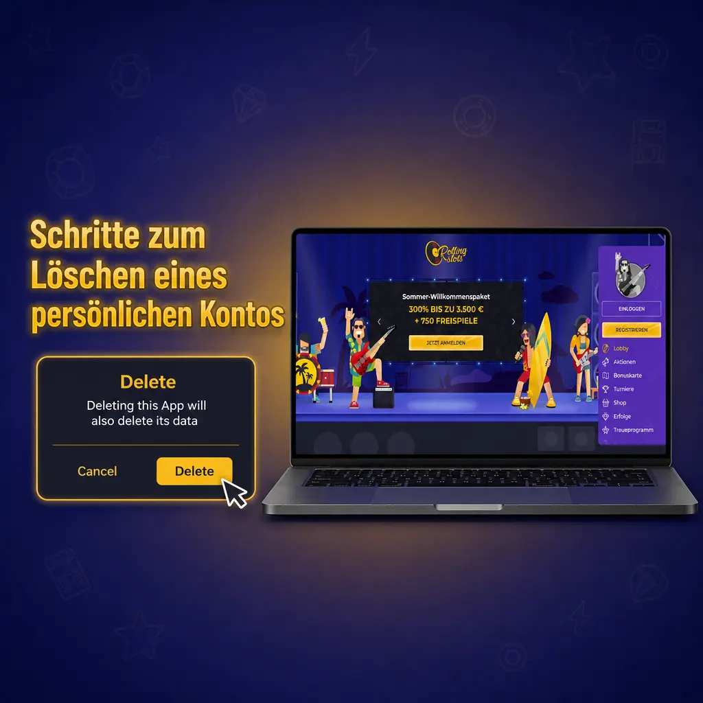 Schritte zum Löschen eines persönlichen Kontos bei Rolling Slots