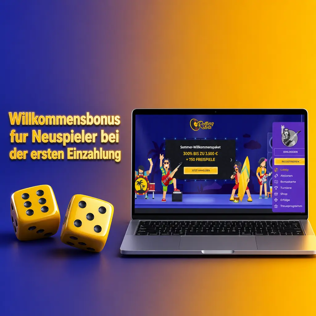 Willkommensbonus fur Neuspieler bei der ersten Einzahlung bei Rolling Slots