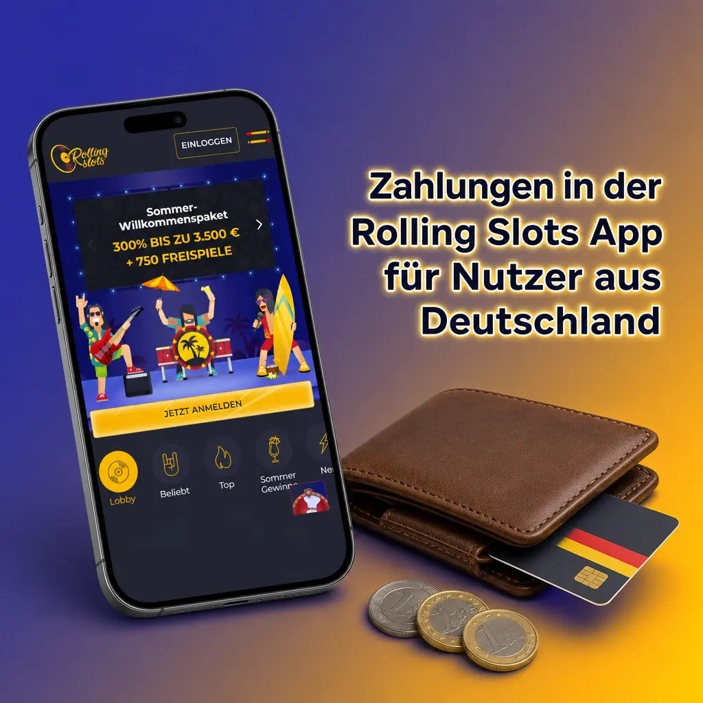Zahlungsmethoden in der Rolling Slots App für Nutzer aus Deutschland